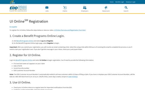 UI Online Registration - EDD - CA.gov