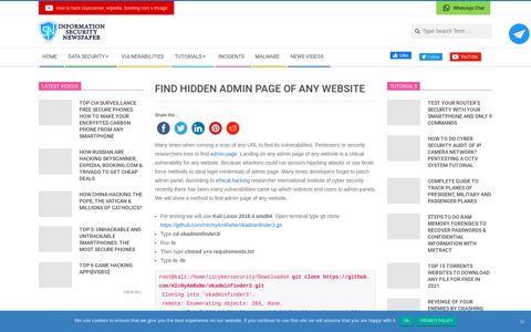 Find Hidden Admin Page Of Any Website