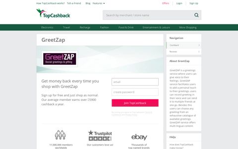 GreetZap Offers, Cashback & Coupons | TopCashback