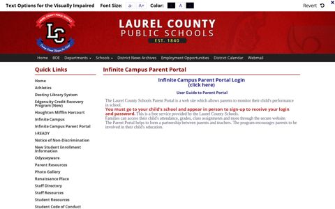Infinite Campus Parent Portal - Laurel County Schools