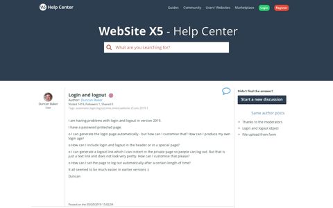 Login and logout - WebSite X5 Help Center
