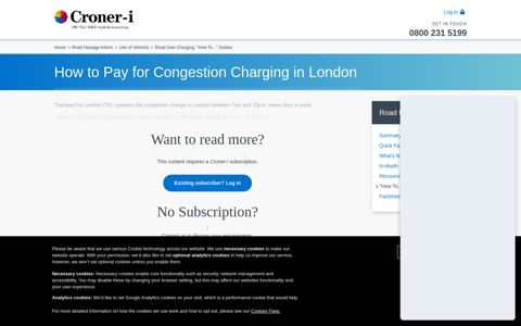 How to Pay for Congestion Charging in London | Croner-i