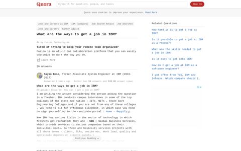 What are the ways to get a job in IBM? - Quora