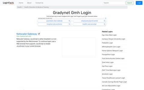 Gradynet Gmh Login - Netscaler Gateway - LoginFacts