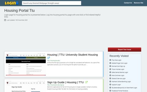 Housing Portal Ttu