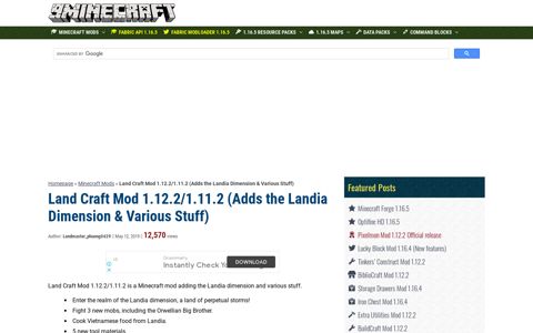 Land Craft Mod 1.12.2/1.11.2 (Adds the Landia Dimension ...