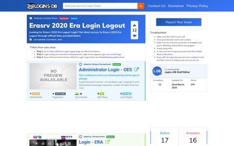 Erasrv 2020 Era Login Logout - Logins-DB