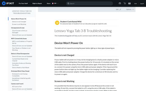 Lenovo Yoga Tab 3 8 Troubleshooting - iFixit