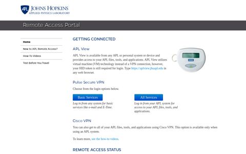 APL Remote Access Portal
