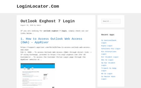 Outlook Exghost 7 Login - LoginLocator.Com