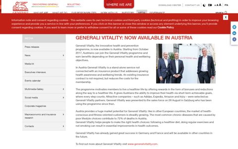 Generali Vitality: now available in Austria - Generali Group