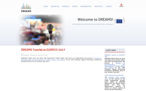 DREAMS Tutorial at EUSIPCO 2017 - dreams itn