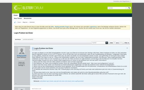 Login-Problem bei Elster - ELSTER Anwender Forum