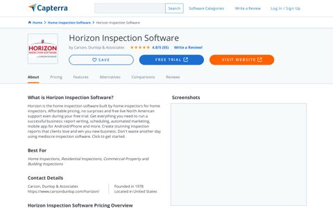 Horizon Inspection Software Reviews and Pricing - 2020