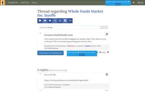 kronos.wholefoods.com - post regarding Whole Foods Market ...