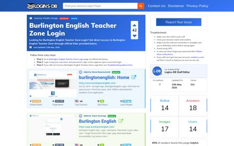 Burlington English Teacher Zone Login - Logins-DB