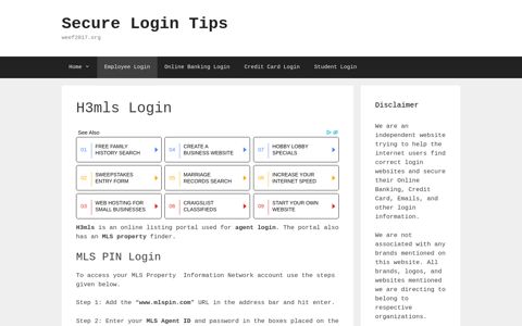 H3mls Login - Secure Login Tips