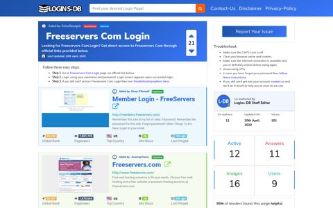 Freeservers Com Login - Logins-DB