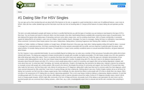 Herpes Dating Sites - #1 Dating Site For HSV Singles - HexWar