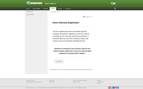 Owner Warranty Registration - Krone North America