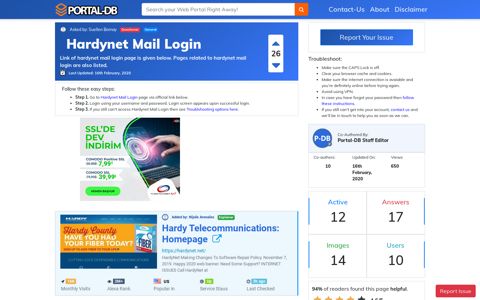 Hardynet Mail Login - Portal Homepage