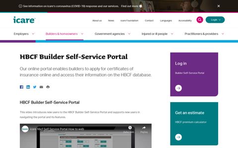 What is the Builder Self-Service Portal? | icare