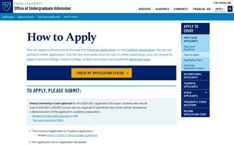 How to Apply | Emory University | Atlanta GA