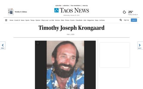 Timothy Joseph Krongaard | Obituaries | taosnews.com