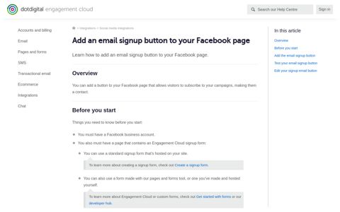 How to add an email signup button to your Facebook page ...