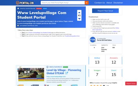 Www Levelupvillage Com Student Portal