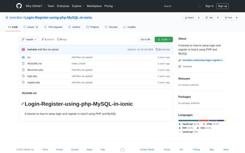 ionicdon/Login-Register-using-php-MySQL-in-ionic ... - GitHub