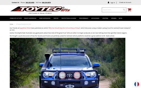 A Pickup Instead of an SUV? - Toytec Lifts