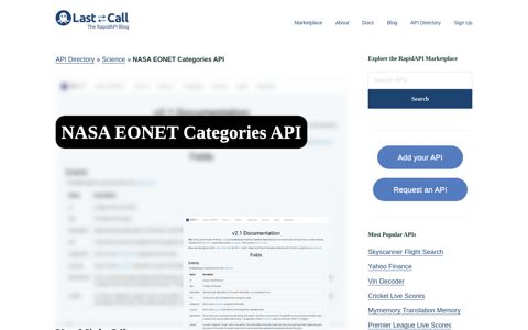 NASA EONET Categories API (Overview, SDK Documentation ...
