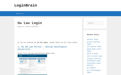 Gw Law - My Gw Law Portal - George Washington University