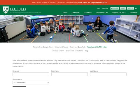 Faculty and Staff Directory - Far Hills Country Day School