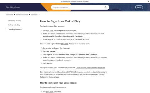 How to Sign In or Out of Etsy – Etsy Help