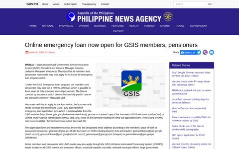 Online emergency loan now open for GSIS members ...