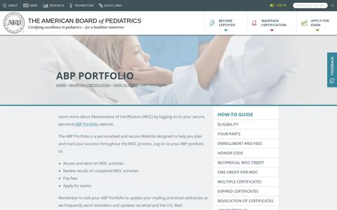 ABP Portfolio | The American Board of Pediatrics