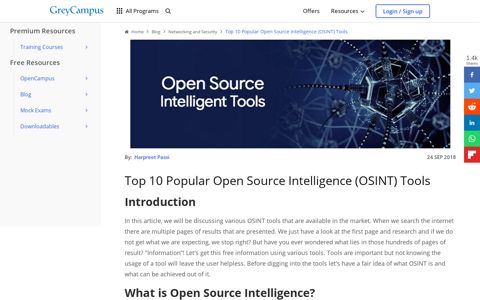 Top Open Source Intelligence Tools - GreyCampus