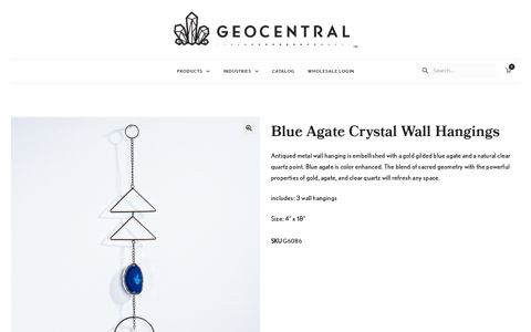 Blue Agate Crystal Wall Hangings - GeoCentral