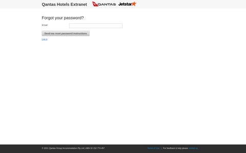 Passwords - Qantas Hotels Extranet