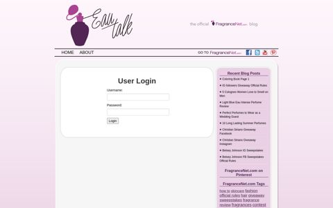 User Login - Eau Talk - The Official FragranceNet.com Blog