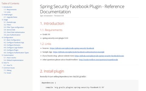 Spring Security Facebook Plugin - Reference Documentation