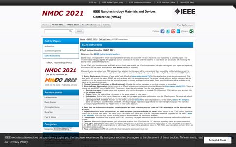EDAS Instructions - IEEE NMDC IEEE NMDC