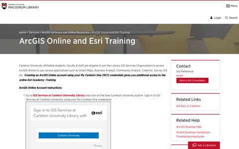 ArcGIS Online and Esri Training | MacOdrum Library