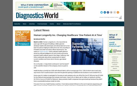 Human Longevity Inc. Changing Healthcare 'One Patient At A ...