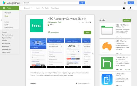 HTC Account—Services Sign-in – Apps on Google Play