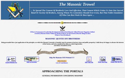 Approaching The Portals - The Masonic Trowel