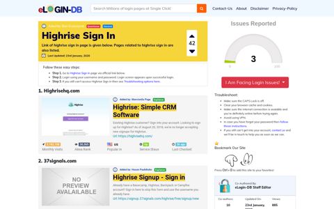 Highrise Sign In - A database full of login pages from all over ...