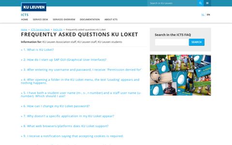 Frequently asked questions KU Loket – ICTS - KU Leuven